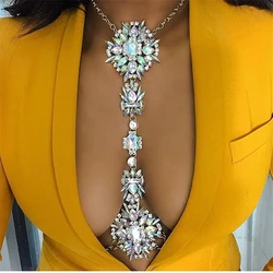 Fashion Women Necklace Luxury Crystal Rhinestone Flower Summer Beach Jewelry Accessories