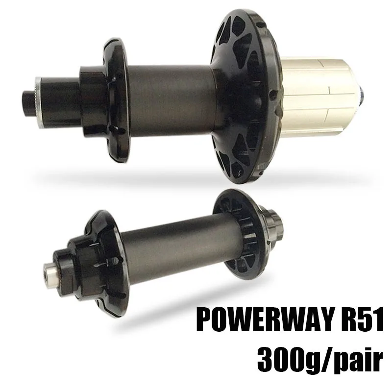 Road Bike Hub Racer POWERWAY R51 Aluminum Hub Bicycle Accessories Straight Pull Road Bike Hubs 20/24 Front 20H Rear 24H 2:1