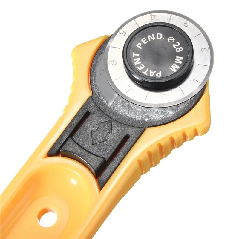 ผู้ใหญ่สีเหลือง Roller CUTTER ใบมีดวงกลมผ้าตัดเครื่องตัดสแตนเลส 28 มม.Quilting เครื่องมืออุปกรณ์