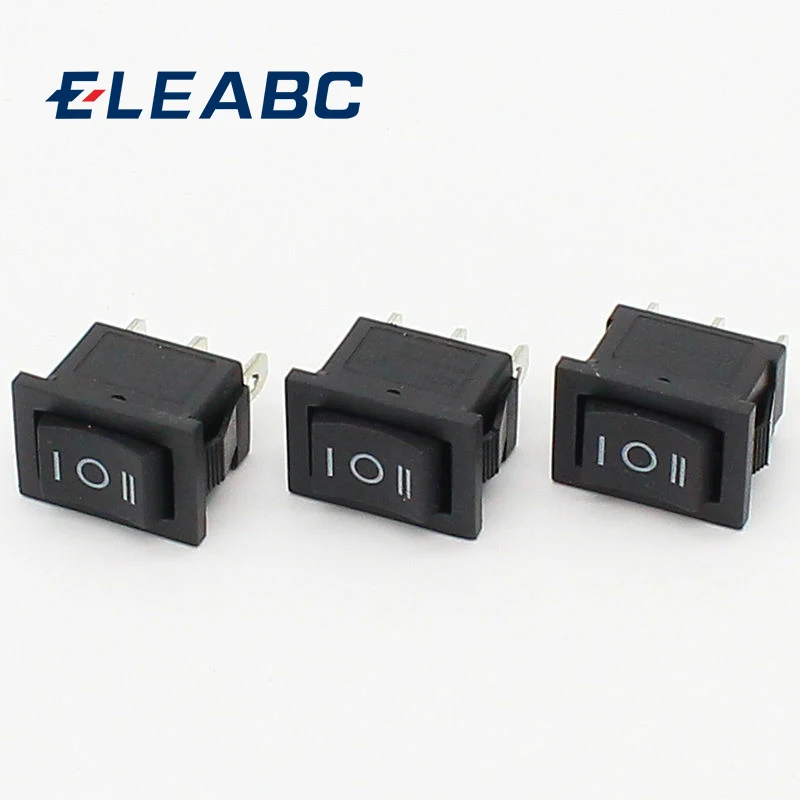 3 position rocker switch 3 pins on off on snap switch 5pcs