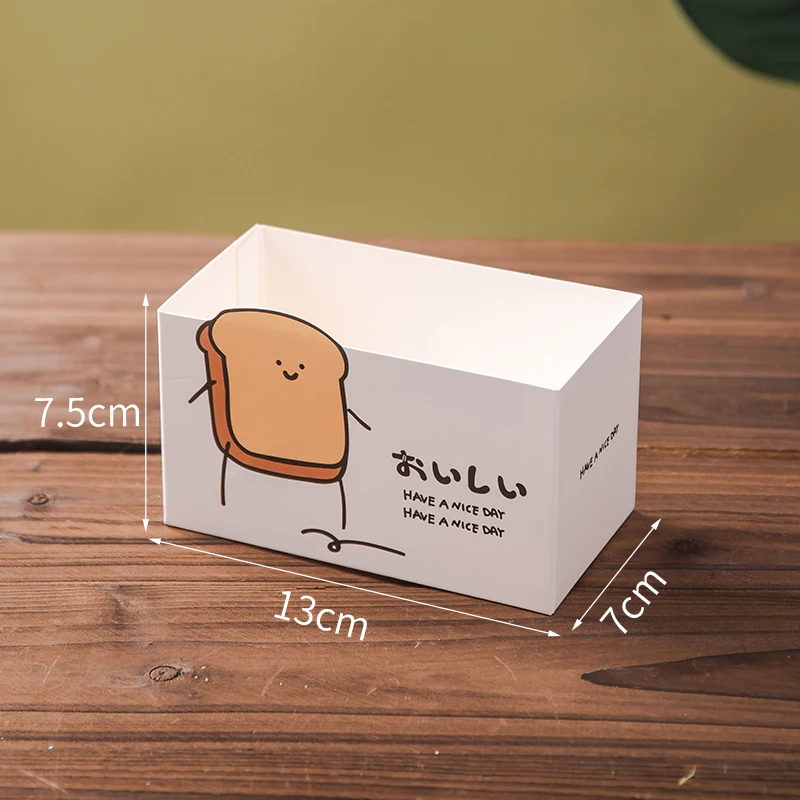 100pcs Cartoon Food Wrapping Paper Box Deli Toast Bread Thick Egg Toast Sandwich Hamburger Breakfast Packaging Boxes