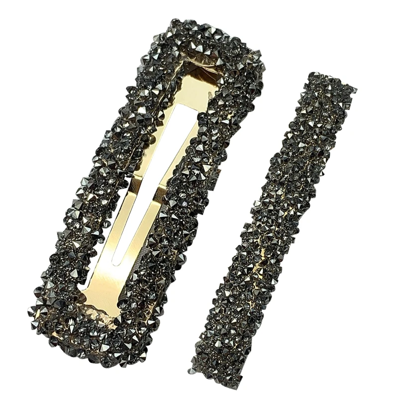 2PCS Crystal Hairpins For Women Popular Shiny Rhinestone Headwear Girls Styling Hair Clip Barrettes Tools Accessories