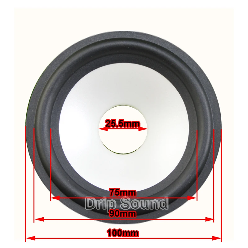 2pcs 4" inch Speaker Rubber Edge Drup Plastic Cone Basin Vibrating Diaphragm Woofer Repair Parts OD100mm/3.97" ID25.5mm/1.00"