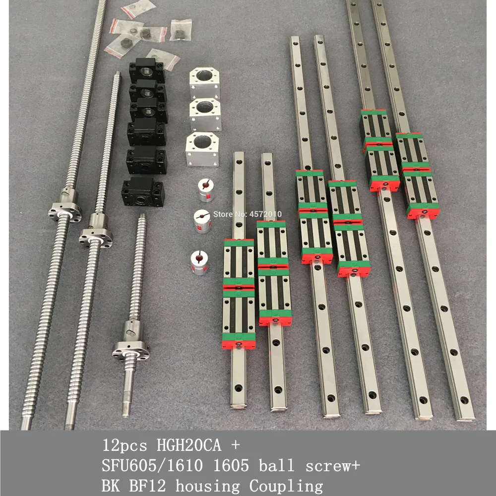 

Набор чпу HGR20 квадратные линейные направляющие наборы 12 шт. HGH20CA + SFU605/1610 1605 шариковый винт + BK BF12 Корпусная муфта для комплекта электродвигателя шпинделя