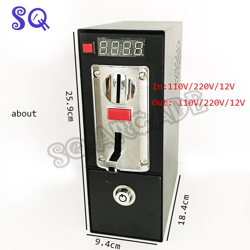 

DG600F Coin operated Timer Control box with multi coin selector acceptor for washing machine massage chair support 6kinds coin