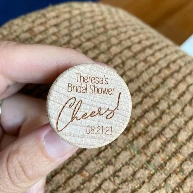 

Custom Engraved Wood Wine Stopper,Wedding Party Favors,Cork Bottle Toppers Gift,Personalized Rustic Wedding Gift with Cheers