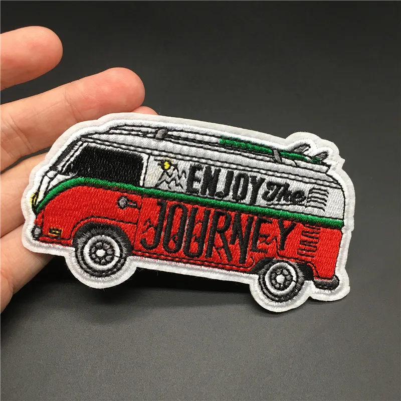 Journey Size: 10.2x5.3cm Embroidery Stirpe for Clothing Diy Badges Decorative Backpack Clothes Sticker Iron on Patches Appliques