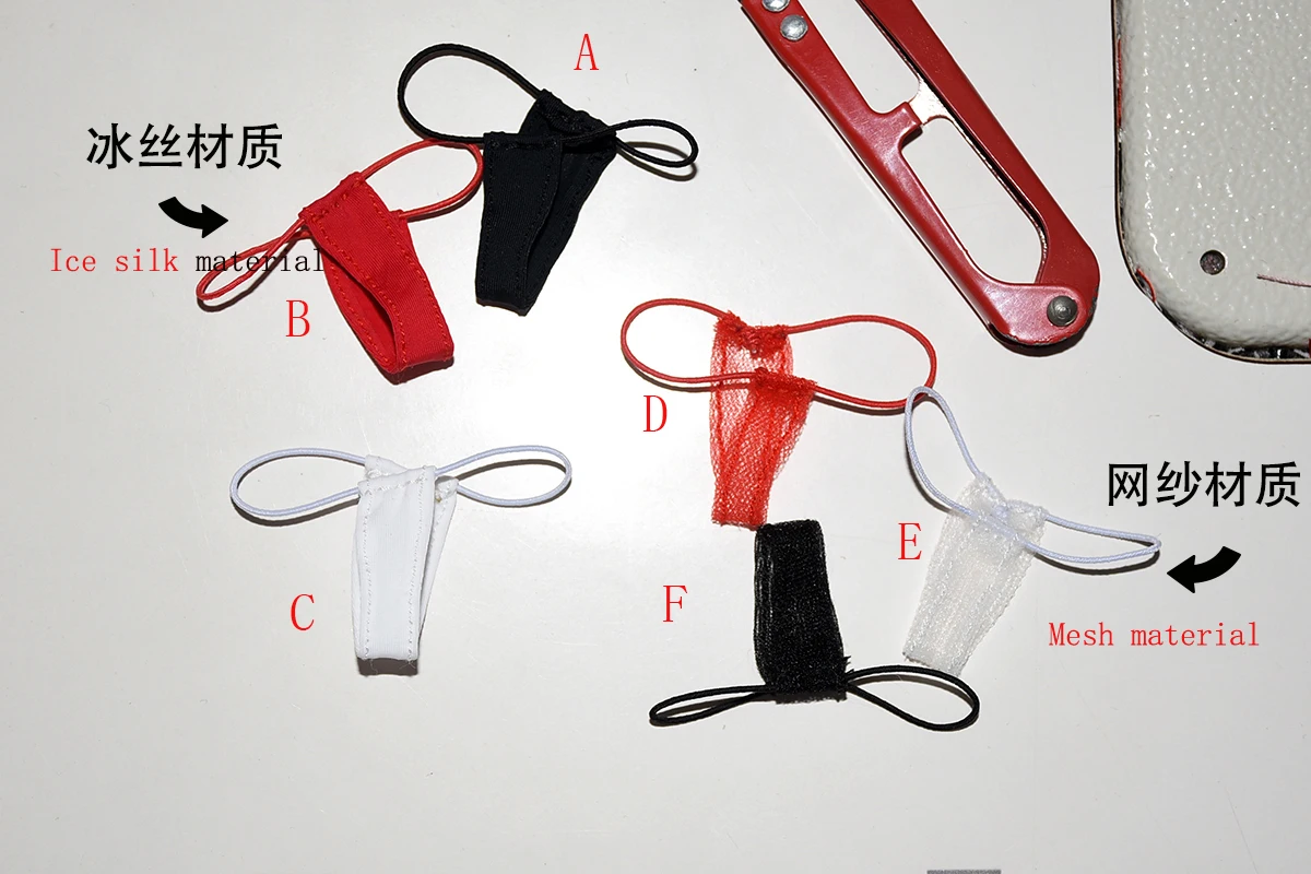 Biancheria intima femminile in scala 1/6 Perizoma rosa rosso nero mutandine di seta ghiaccio mutande a rete per 12 '' 6''TBL JIAOU DOLL corpo femminile