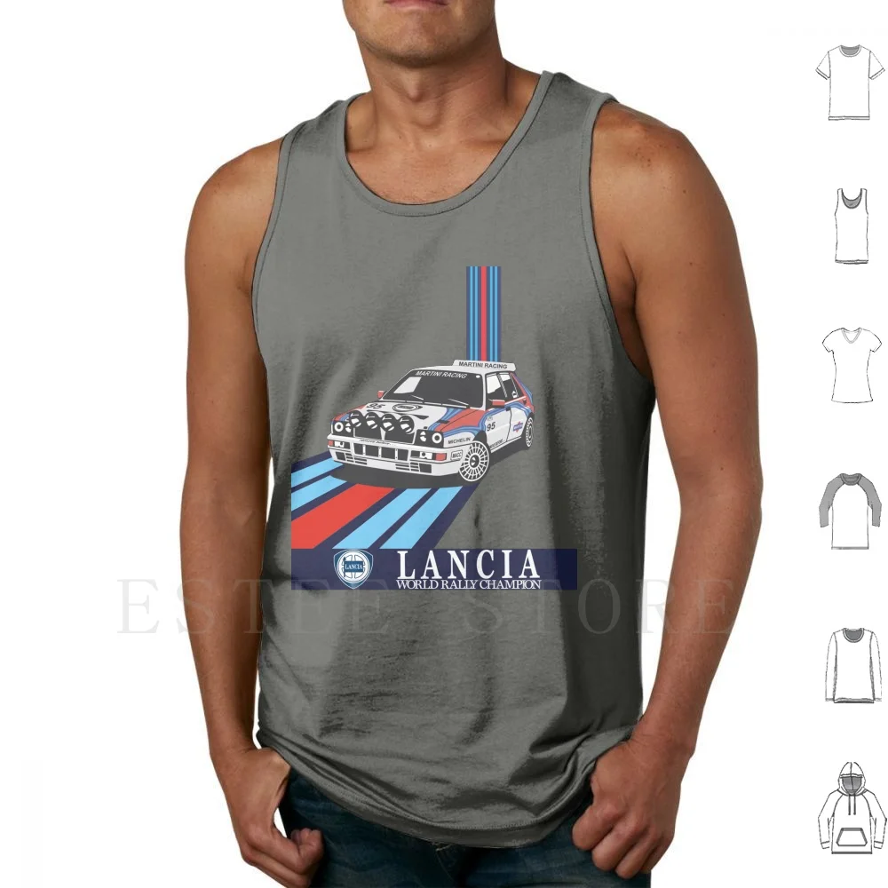 Lancia Racing World Rally Tank Tops Vest Sleeveless Lancia Delta Integrate Hf Stratos S4 Car Tuning Wrc Rally World