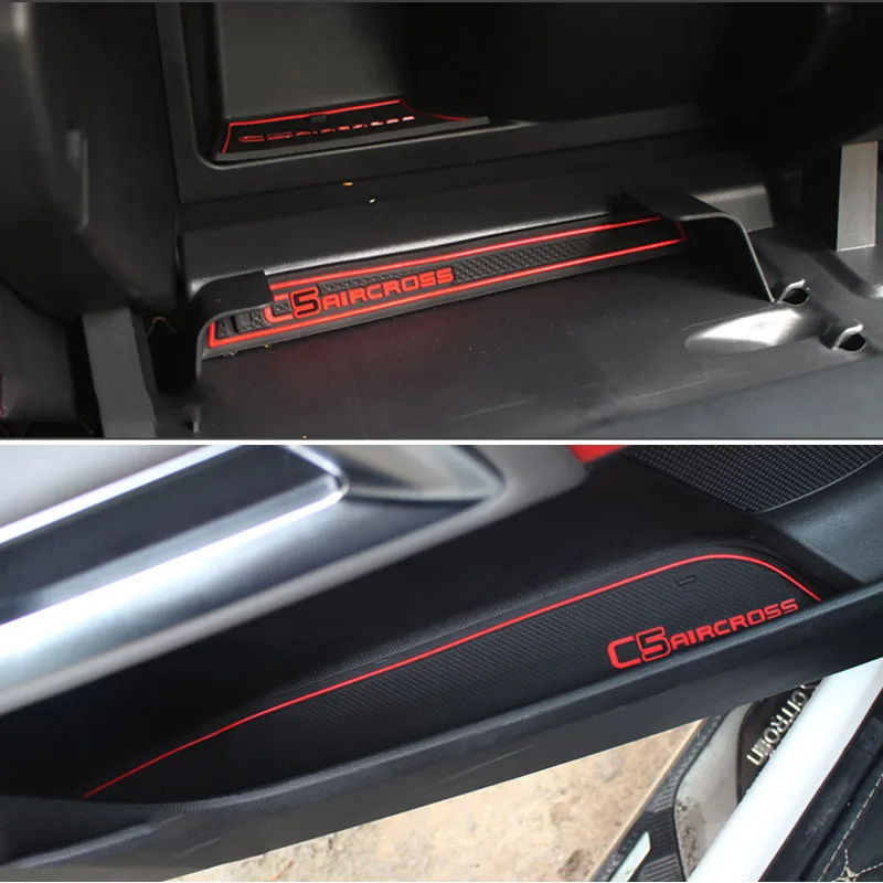 Vtear Door Slot Pad Anti-Slip Coaster Gate Groove Mat Interior Decoration Car-Styling Accessories For Citroen C5 Aircross 2021