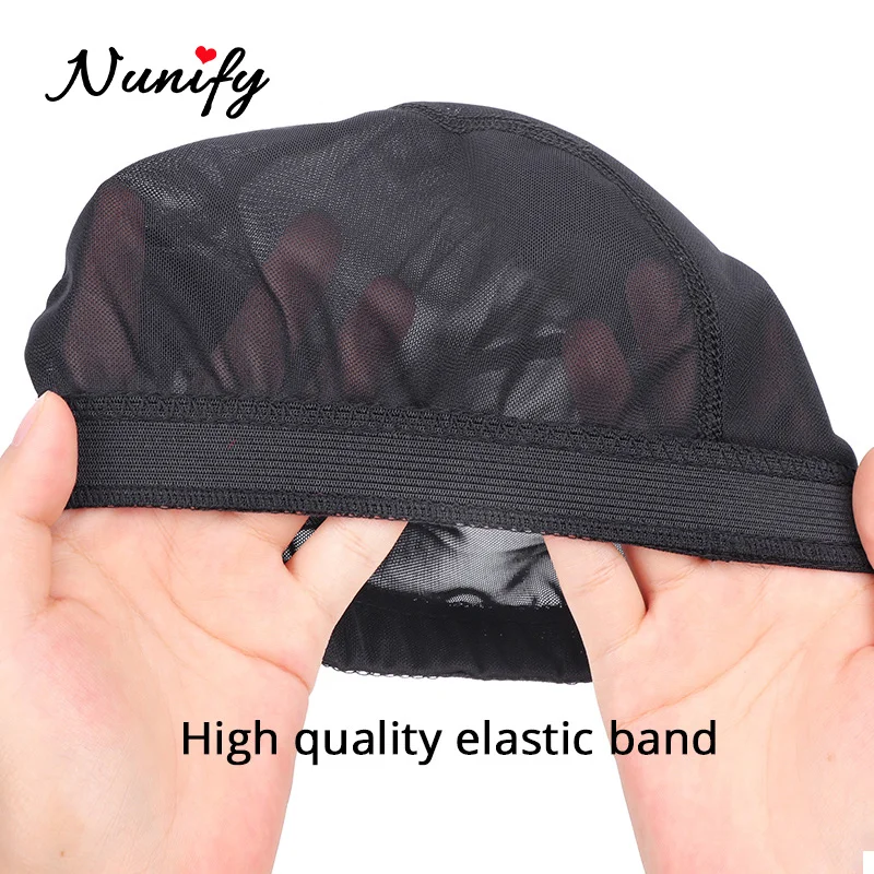 Nunify 6Pcs Mesh Net Glueless Hair Net Wig Liner Cheap Wig Caps For Making Wigs Spandex Net Elastic Dome Wig Cap