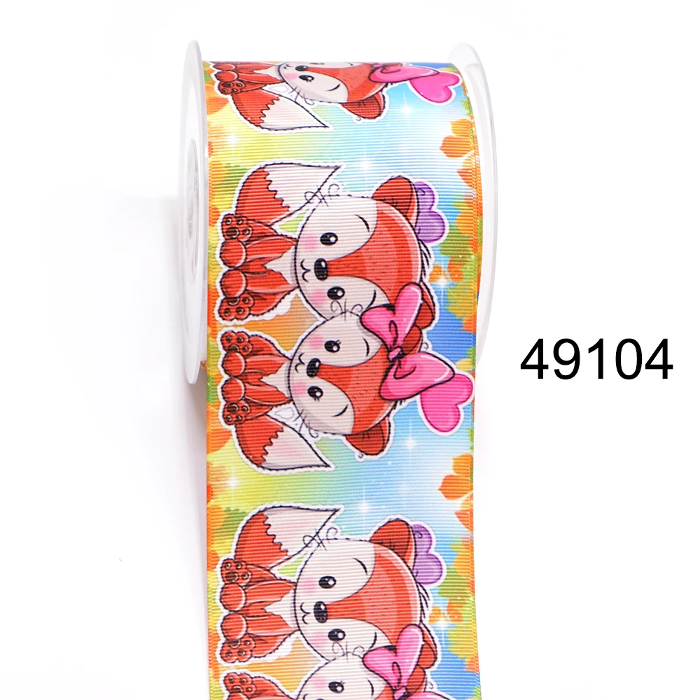 DIY Cartoon Animals Printed Grosgrain Ribbon For Craft Supplies Sewing Accessories 5 Yards. 47038