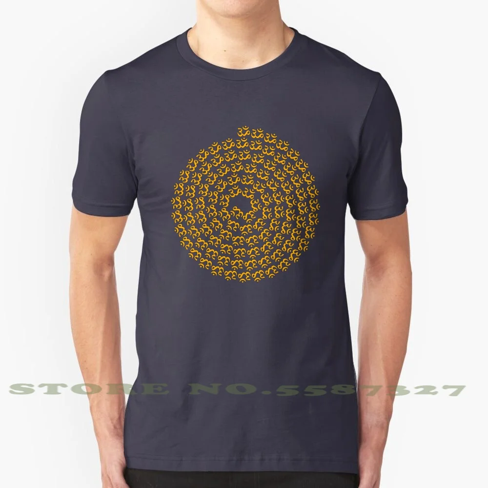 Spiral Mala - 108 Om'S 100% Cotton T-Shirt Mantra Meditation 108 Kirtan Bhajan Japa New Age Spiritual Hindu Hanuman Krishna Das