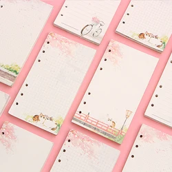 A6 Cute Pink Loose Leaf Notebook Refill Spiral Binder Planner Inner Page Inside Paper Dairy Plan To do Line Dot Grid