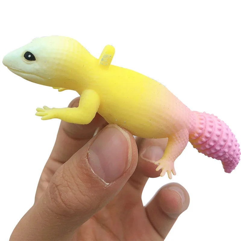 Cartoon Squishy Lizard Anxiety Simulation Stress Release Squishy Anti-stress Lizard Keychain Toys For Children Fidget Toys