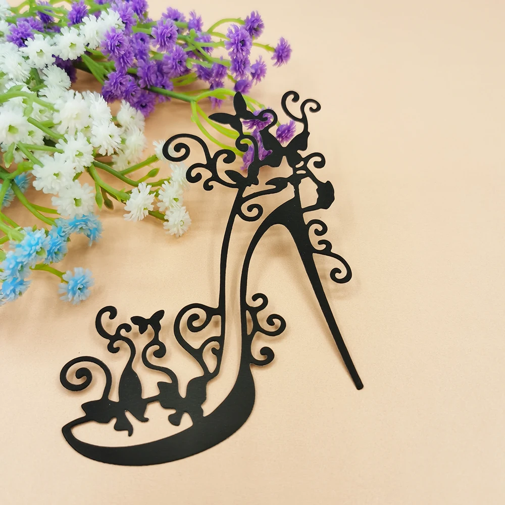أحذية عالية الكعب يموت قطع الحرفية قطع يموت لسكرابوكينغ بطاقة صنع ألبوم ديكور DIY بها بنفسك Stencil واضح Stamps و قطع يموت القالب