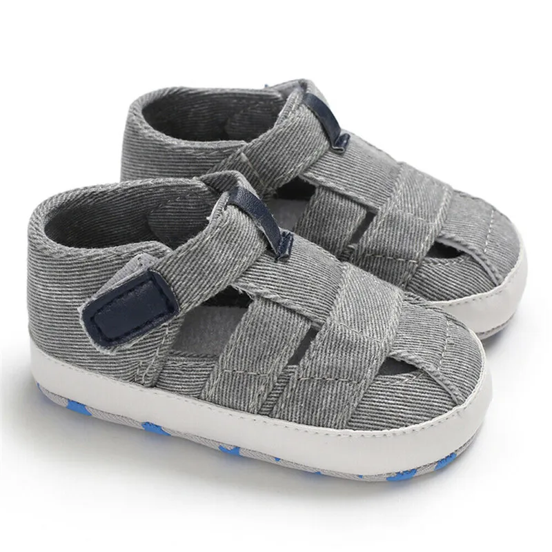 Summer Fashion Baby Sandals Toddler Infant Hollow Soft Crib Sole Canvas Shoes Little Boys Kids Prewalker First Sandals Clogs