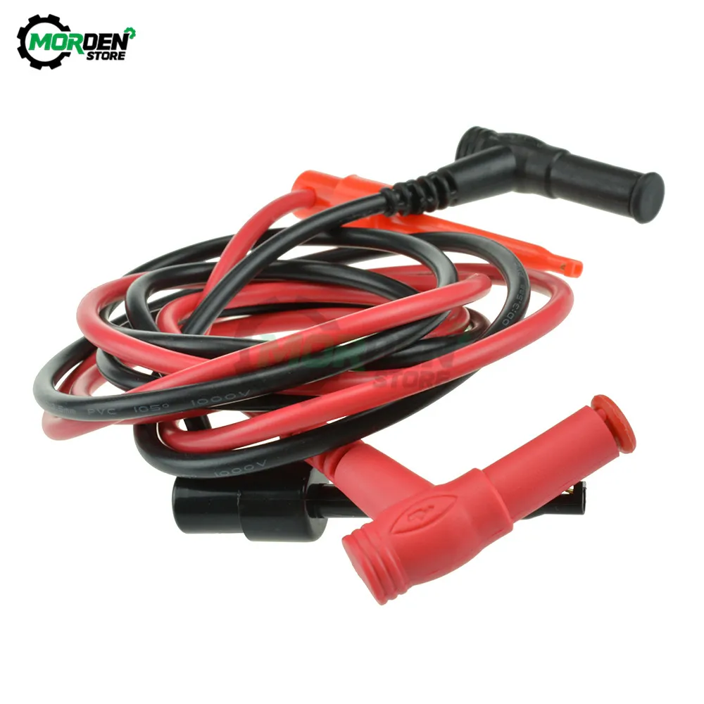 Imagem -04 - Cabo de Banana para Teste Conjunto de Cabos com Multímetro Ângulo Reto com Plug de Silicone Macio Protetor para Ferramentas de Teste de Multímetro Par