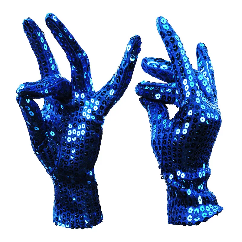 Sequins Stage Performance Props ถุงมือผู้ใหญ่ Halloween Cosplay เต้นรำแสดง Magic แฟชั่นบุคลิกภาพ Hip Hop ผู้หญิงผู้ชาย