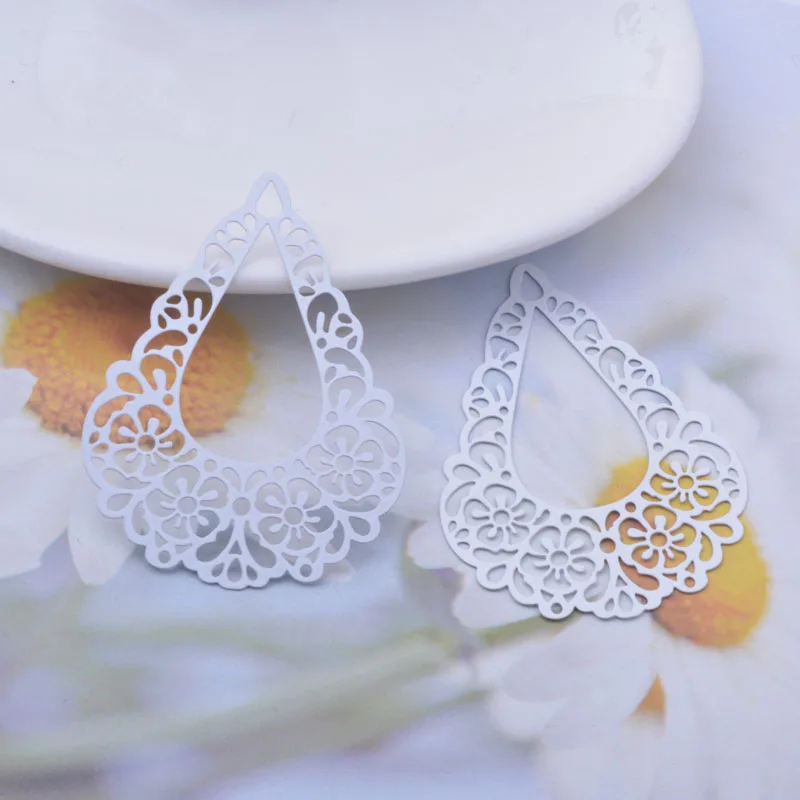 30 Stück AB6573 50*38mm Messing Silber Gold Farbe Anhänger DIY Ohrring Schmuck Zubehör – Detail 4
