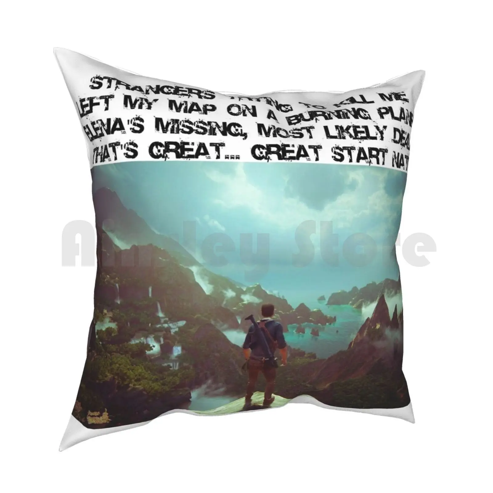 Nathan Drake Quote ( Uncharted ) Pillow Case Printed Home Soft DIY Pillow cover Uncharted Nathan Drake Uncharted 1 Drakes