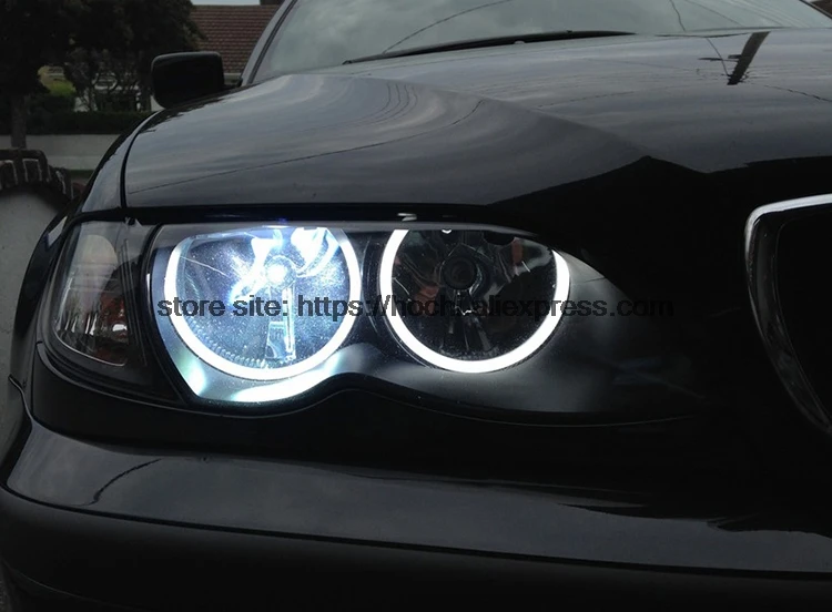 HochiTech WHITE 6000K CCFL Headlight  Angel Demon Eyes Kit angel eyes light for BMW E46 NON PROJECT Coupe Sedan image 3