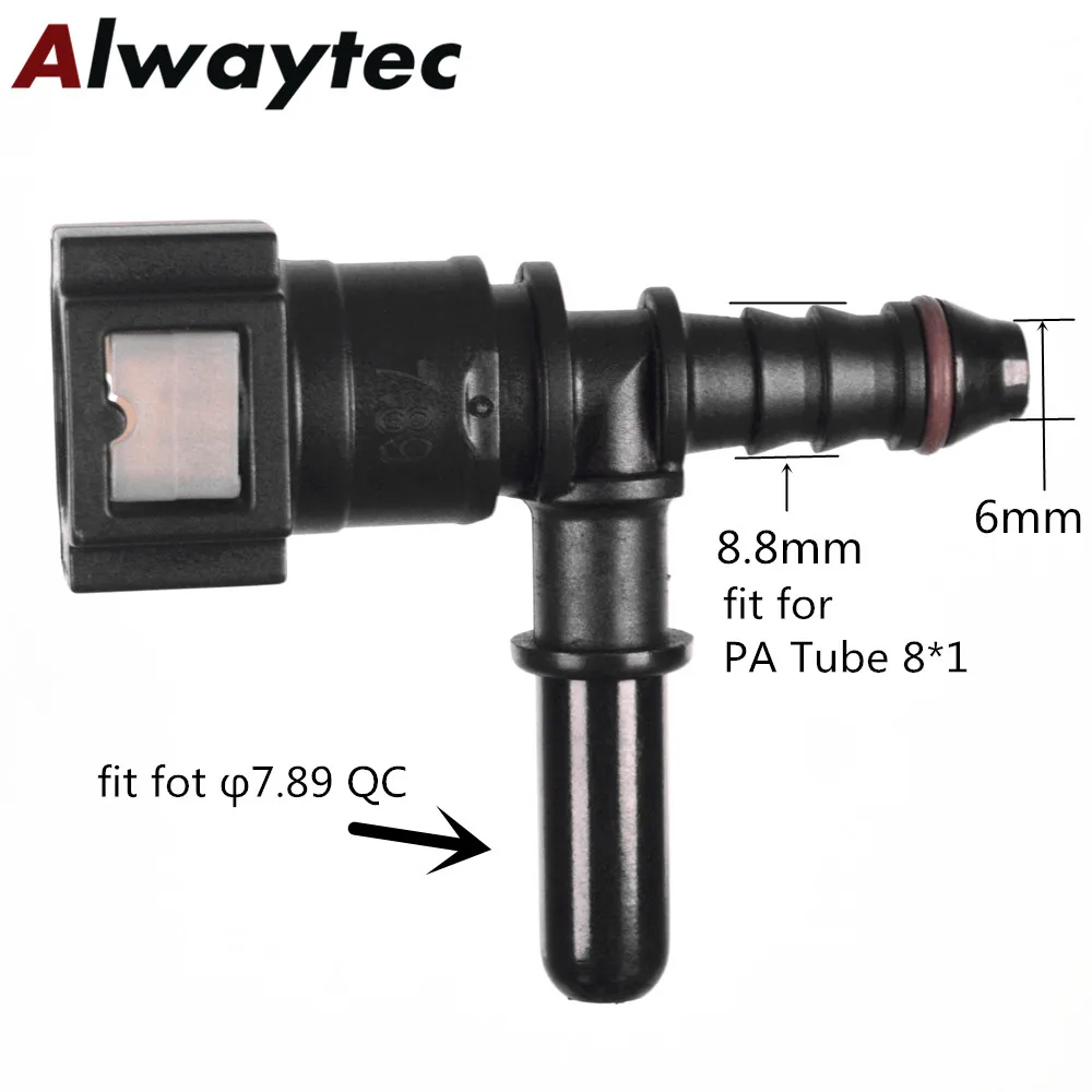 7.89 ID6 Car Fuel Quick Hose Connector Tee Joint Fuel Pipe Coupler Quick Connect Rubber Nylon Oil Tube Adapter