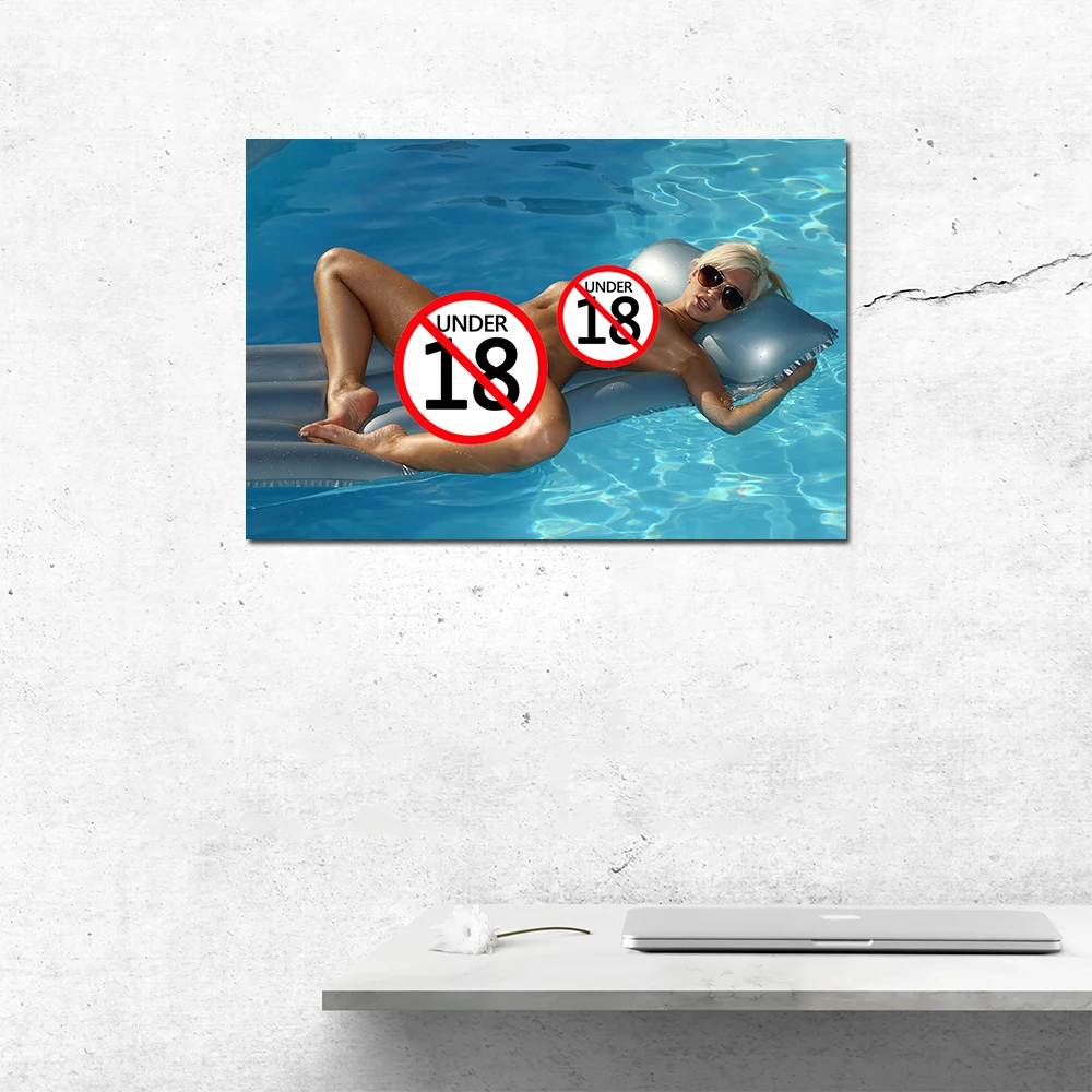 The Girl in The Swimming Pool Modern Art Canvas Painting Wall Pictures for Living Room Home Decor Poster No Frame