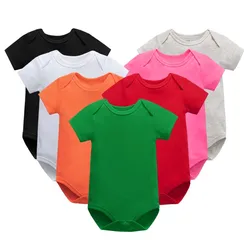 Baby Bodysuit Korte Mouw Zomer Pasgeboren Kleding Jongens Meisjes Onesie Katoen Baby Romper Effen 0-24 Maanden Kind Bodysuit