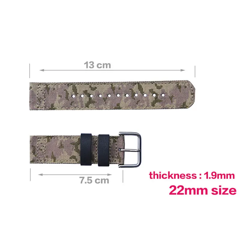 TIMELEE Nylon Watch Straps Camouflage Belt Strap 22mm 24mm Watch Accessories Watch Bands