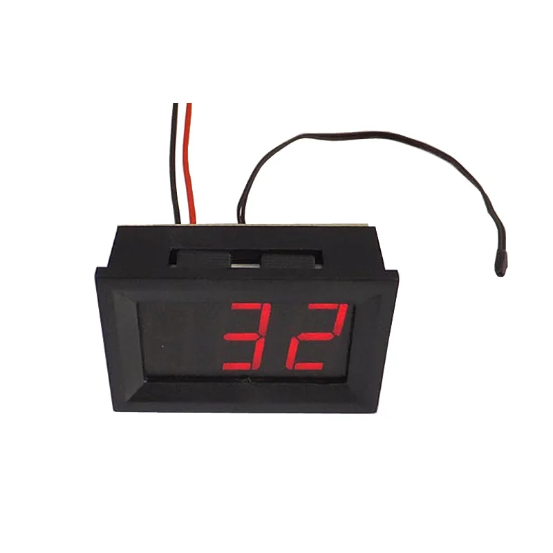 1 قطعة ميزان الحرارة-30 ~ + 70 ℃ ميزان الحرارة DC4.5-28V امدادات الطاقة 0.56 ″LED أنبوب رقمي عكس حماية 48x29x29 مللي متر T27D