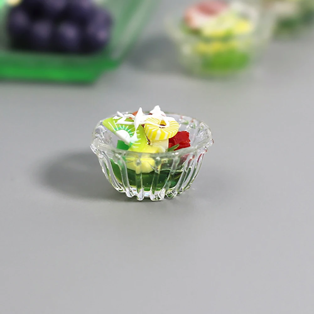 1Pcs 1/12 Dollhouse Miniature Accessories Mini Vegetable Salad Model Simulation Food Toys for Doll House Decoration