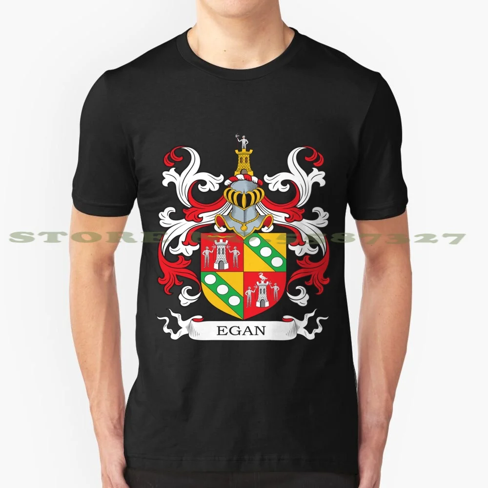 Egan Coat Of Arms 100% Cotton T-Shirt Egan Family Crest Egan Coat Of Arms Heraldry Last Names Surnames Genealogy