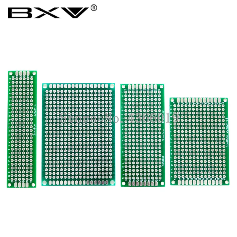 4pcs 5x7 4x6 3x7 2x8 cm 5*7 4*6 3*7 2*8 double Side Copper prototype pcb Universal Board Cave plate Circuit board Green/Blue