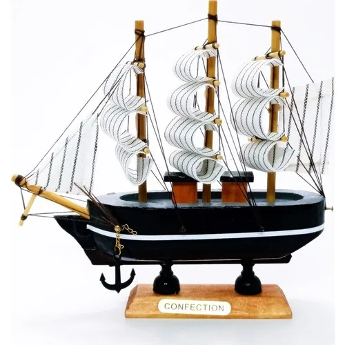 

Deco Elite Wood Handmade Sailing Boat Model 19 cm