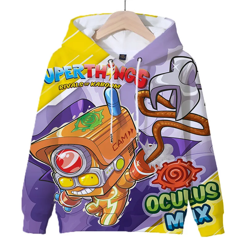 New! 3D Superzings Hoodies Kids Cartoon Sweatshirts for Children Clothes SuperThings Pullover Tops Boys Girls Cute Hoodie Coats