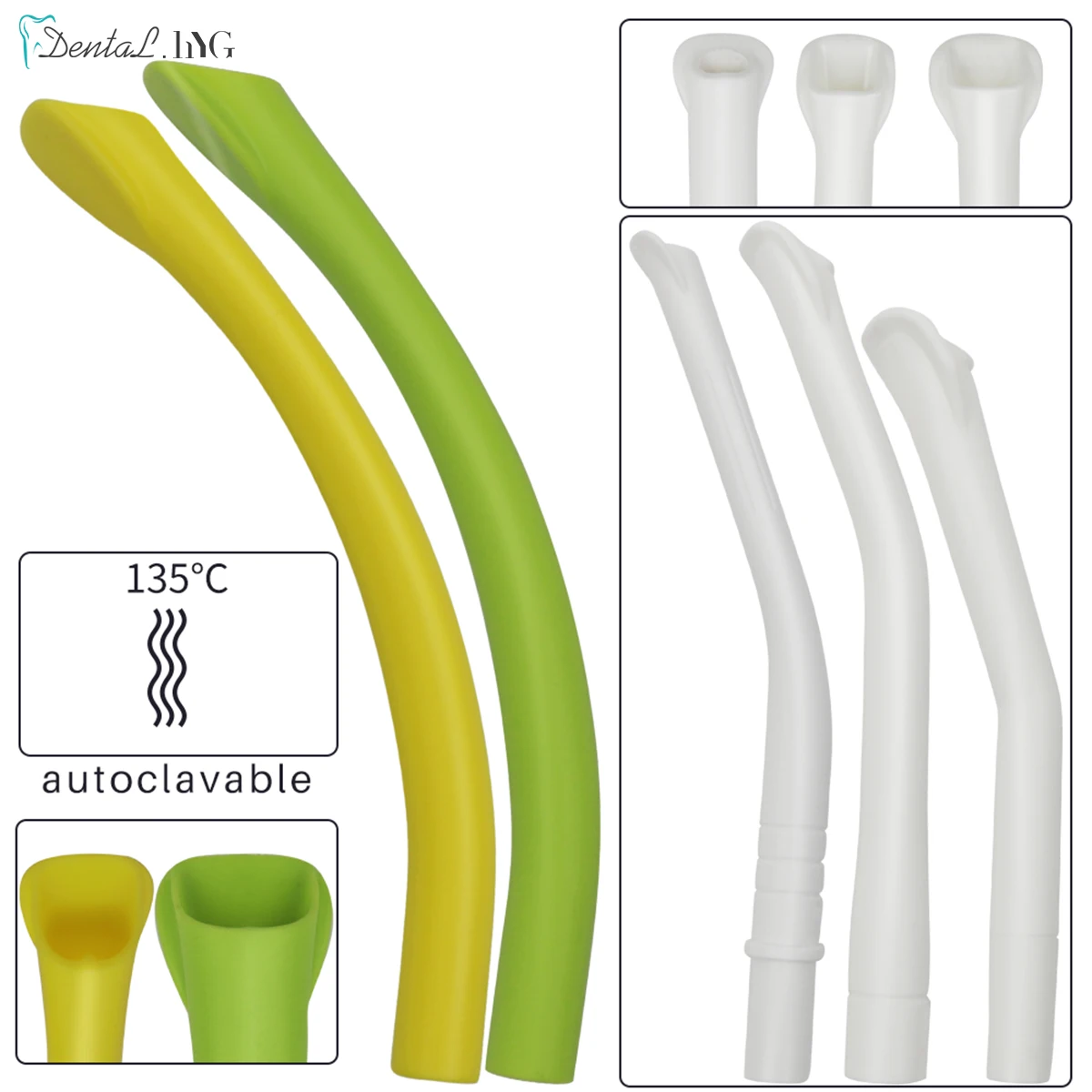 1szt Dental Autoklawowalne silne ssanie Słabe ssanie Końcówki do odsysania Dental Duckbill Końcówki do odsysania Aspirator Ślina Tube Końcówki ssące