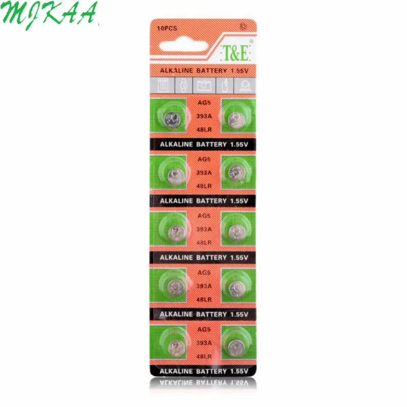 10pcs/pack AG5 LR754 393 Button Batteries SR754 193 Cell Coin Alkaline Battery 1.55V 393A 48LR G5A For Watch Toys Remote