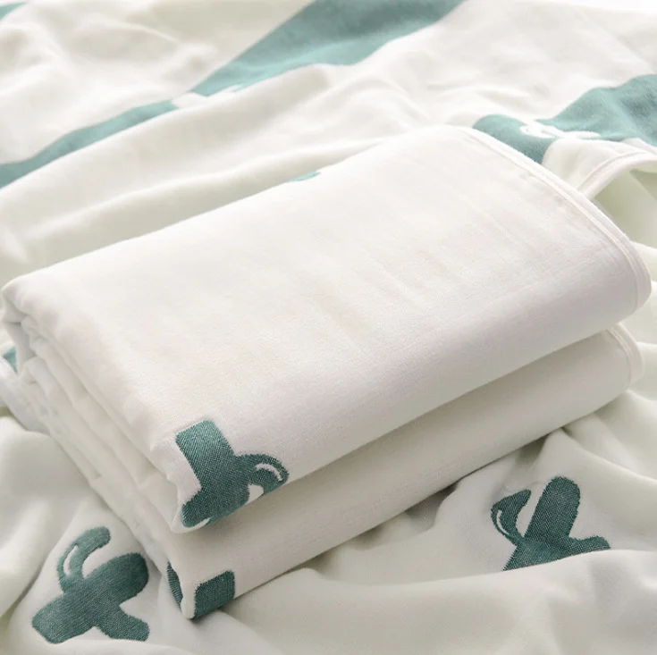 Baby Blanket 110 CM Muslin Cotton 6 Layers Thick Newborn Swaddling Autumn Baby Swaddle Bedding Receiving blanket