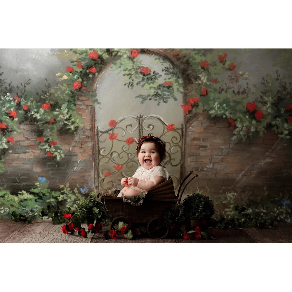 Flower Garden Photography Backdrop Kids 1st Birthday Artistic Portrait Newborn Background Children Professional Photostudio Prop