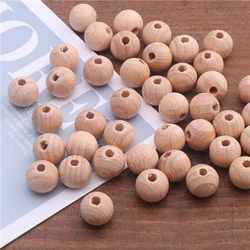 30/50/100 Pcs/Lot Wooden Beads 12/15mm Baby Foods Grade Teether Beads for Baby DIY Chew Rattle Toy Pacifier Chain Accesories