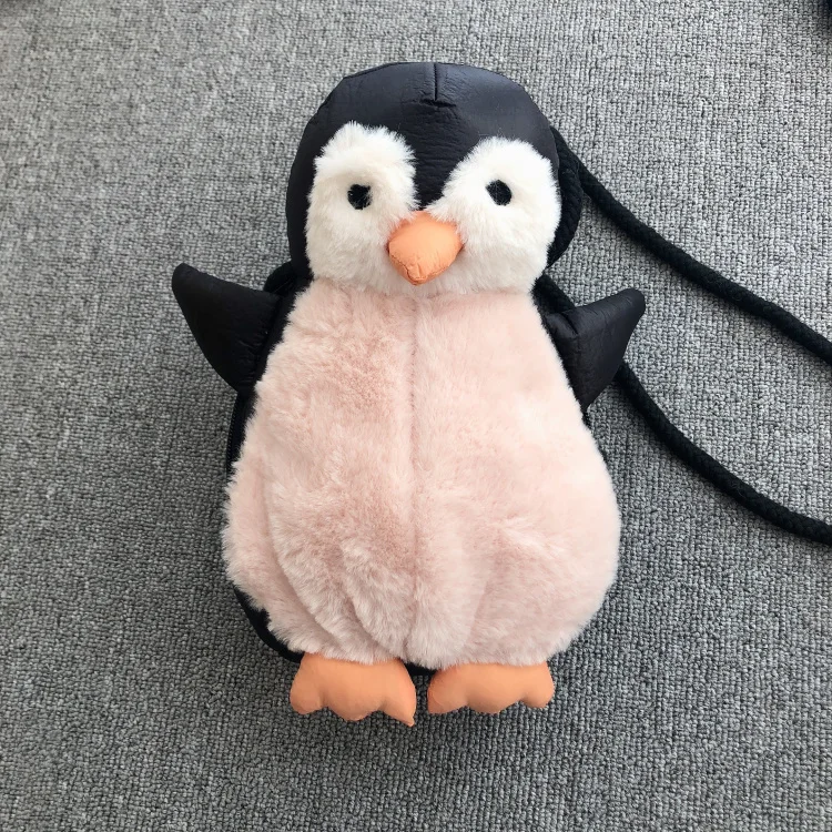 Forma pinguim saco dos desenhos animados do sexo feminino bonito saco crianças bolsa de ombro pequeno crossbody bonito mini saco