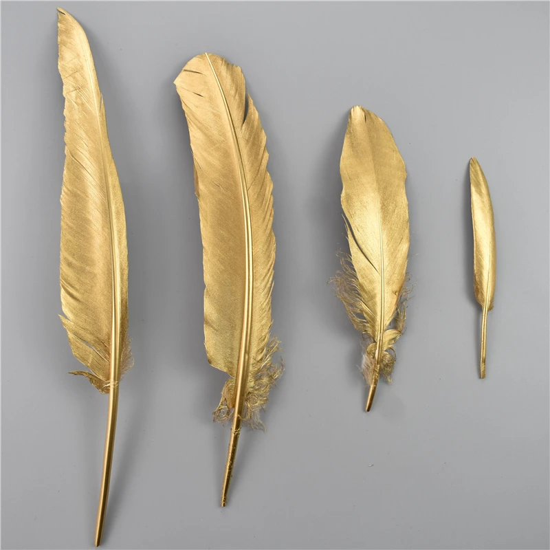 Wholesale Golden Goose Feather for Crafts Silver Duck Plumas Wedding Party Decoration Handicraft Accessories Table Centerpieces