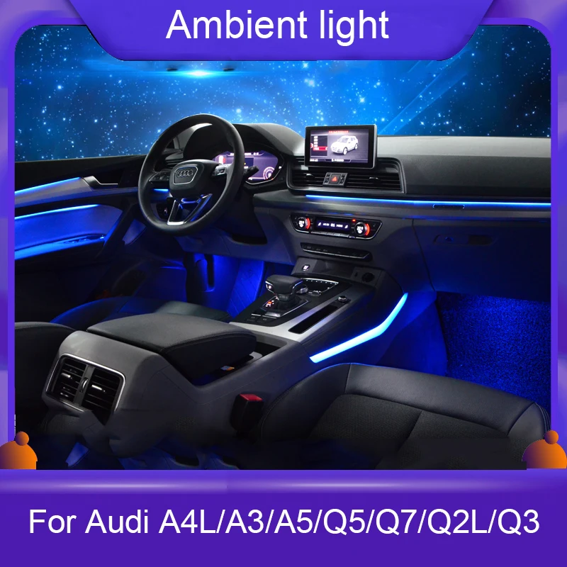 Upgrade Interior LED Decorative Atmosphere Light Door Panel Decor Trim Car Ambient Light For Audi A3 A4L A6L A5 Q2L Q3 Q5 Q7