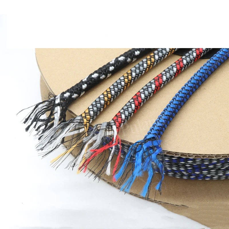 

4mm-12mm Braid Sleeve PP Cotton PET Braided Sleeve Tube PET Yarn Soft Wire Wrap Insulated Cable Protection Line Harness Sheath