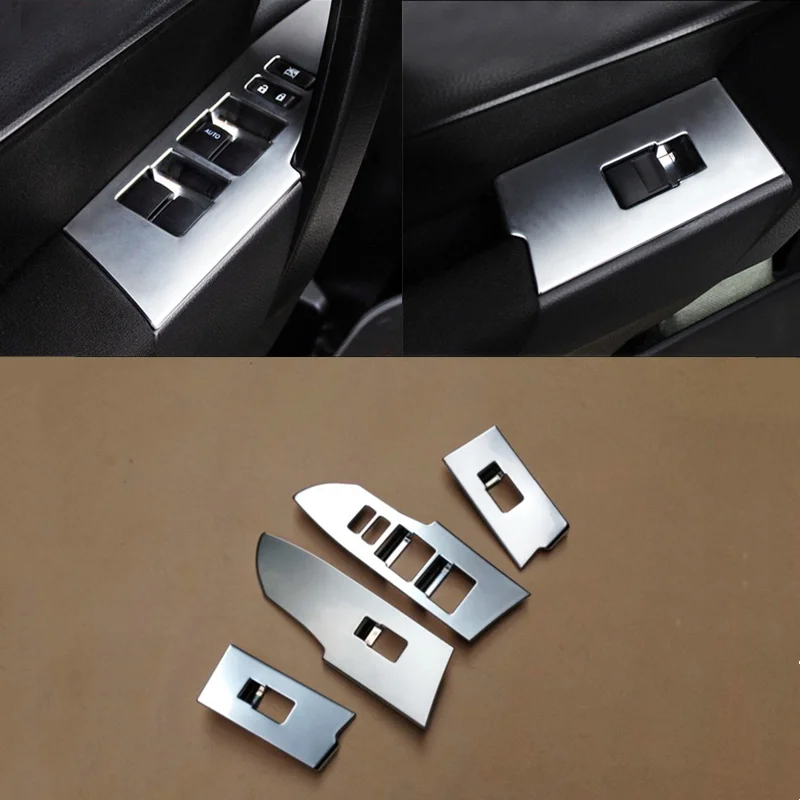 

ABS Plastic Matte For Toyota Corolla 2014 2015 2016 2017 Car Styling Accessories Door Window Lift Regulator Cover Trim 4pcs