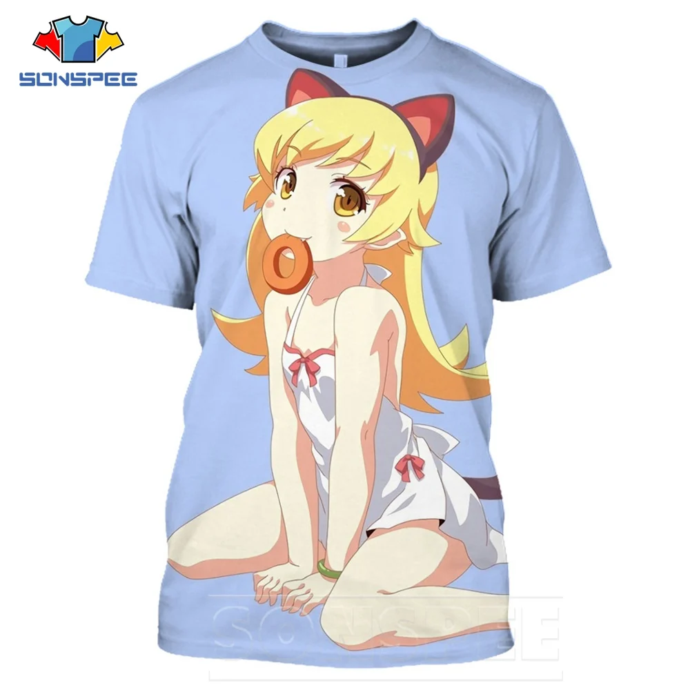 SONSPEE Anime 3d Print Sexy Girl T Shirts Streetwear Men Game Kawaii Girl Women Fashion T-shirt Takuo Harajuku Street Top Tee