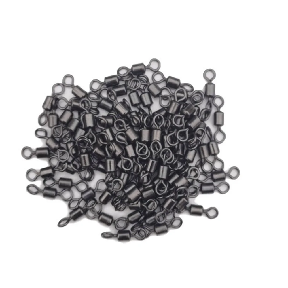 30PCS/Lot Fishing Swivels Solid Connector Ball Bearing Snap Swivels Rolling Stainless Steel Beads Fishing Accessories Tackle