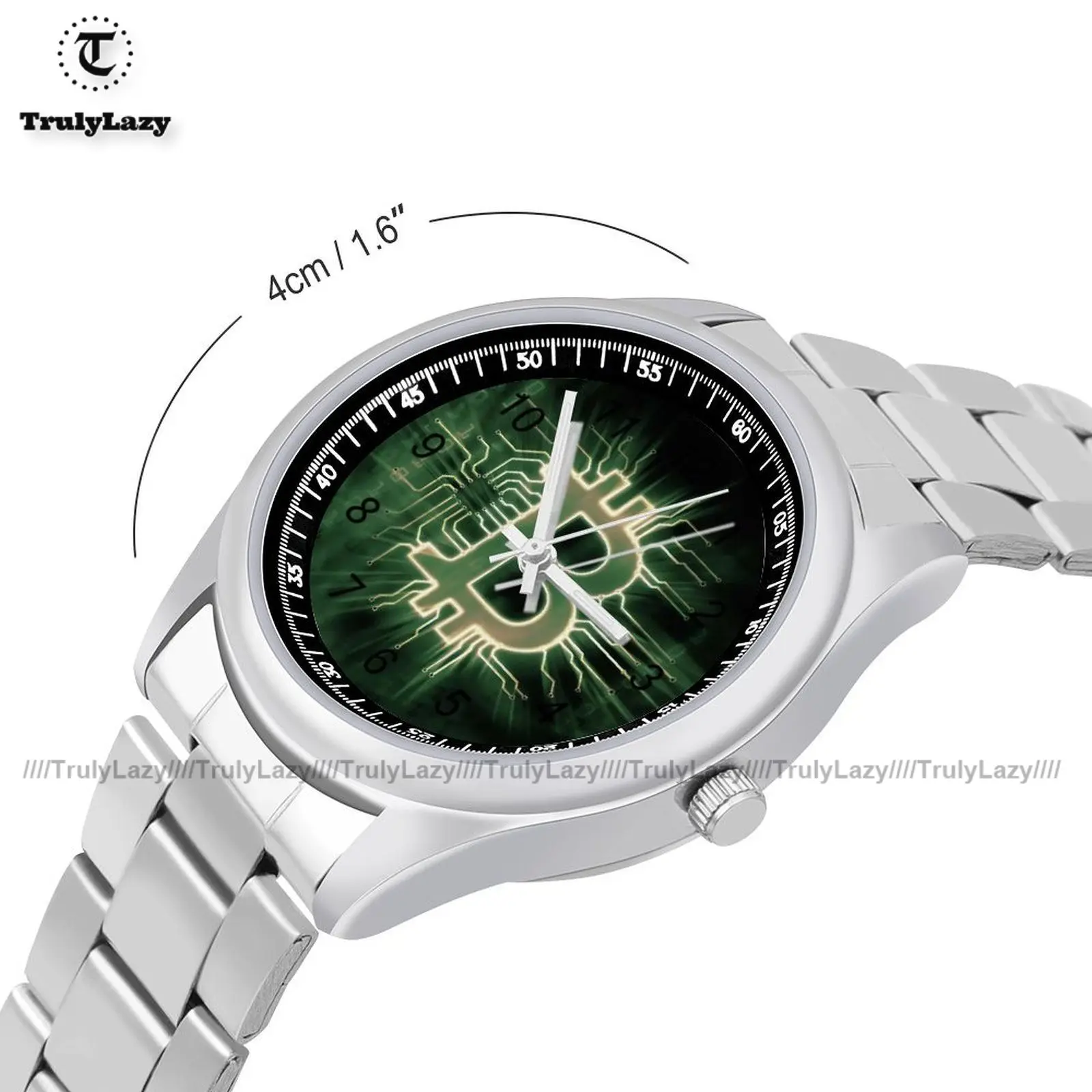 Bitcoin Quartz Watch Sport Silent Wrist Watch Steel Design Design Man Wristwatch