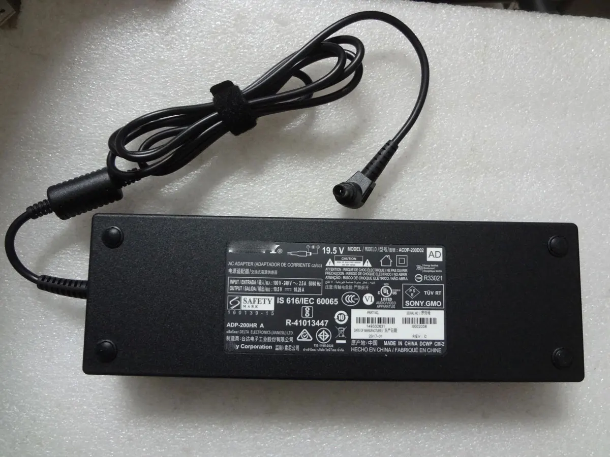 

NEW Slim 19.5V 10.26A 200W ACDP-200D02 149332611 AC Adapter For SONY XBR55X900E LCD TV Original Puryuan